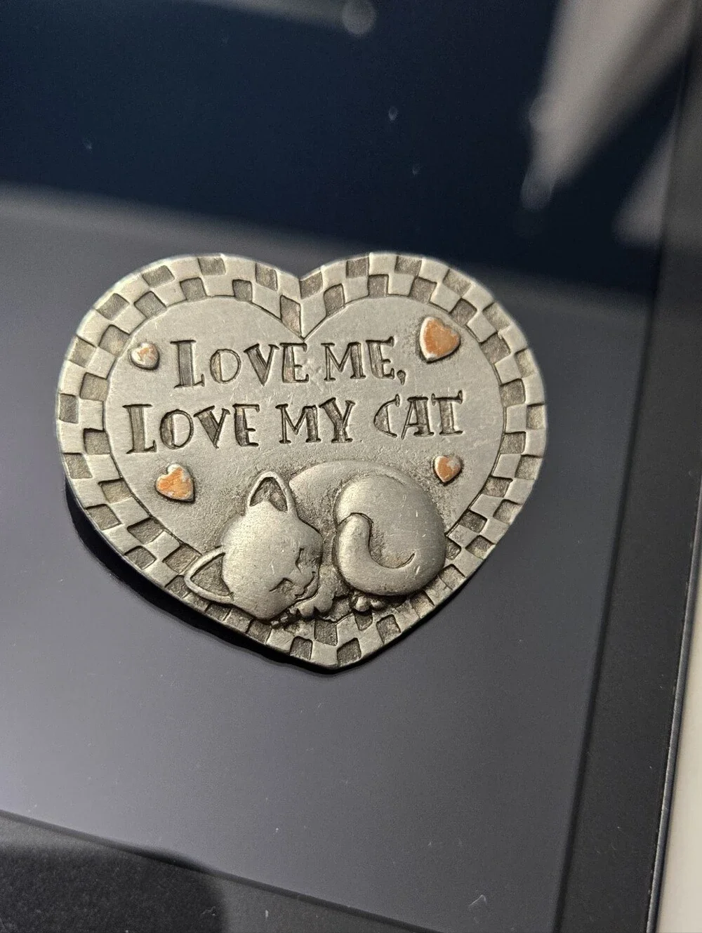 Love Me Love My Cat Brooch Sleep Cat Brooch Spoontique Cat Brooch Sliver Tone